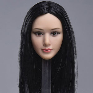1/6 女性ヘッドB / ブラックロングヘア[JX TOYS]《在庫切れ》