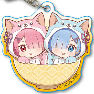 わんこめしアクリルキーホルダー Re：ゼロから始める異世界生活 ラム＆レム