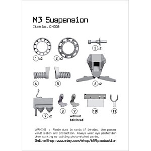 1/35 WWII 米 M2/M3ハーフトラック用サスペンションセット 改訂版(ドラゴン用)