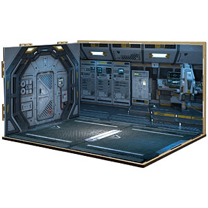 ジオラマルームMセット013「宇宙船-A01」(シール貼付け済)