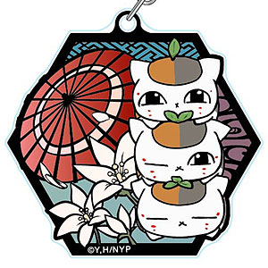 夏目友人帳 切り絵シリーズ グリッターキーホルダー トリプルニャンコ先生C 和傘