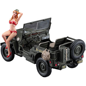 1/24 1/4トン 4&times;4トラックw/ブロンドガールズフィギュア プラモデル