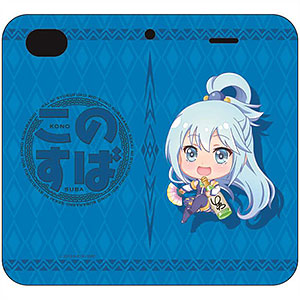 映画 この素晴らしい世界に祝福を！紅伝説 ぽぷきゃら 手帳型iphone(6/7/8)カバー アクア