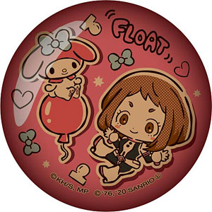 僕のヒーローアカデミア×サンリオキャラクターズ ガラスマグネット 麗日お茶子×マイメロディ