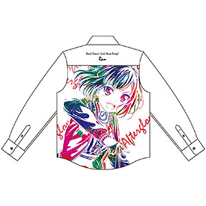 BanG Dream！ ガールズバンドパーティ！ 美竹蘭 Ani-Art フルグラフィックカジュアルシャツ ユニセックス M