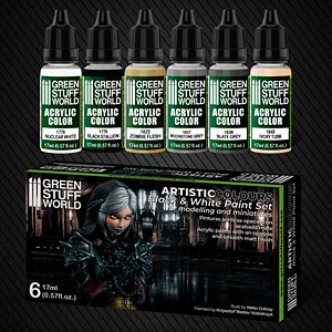 ホワイト＆ブラック塗料6本セット