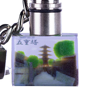 フルカラー3Dクリスタル「日光東照宮」LEDライトキーホルダー アクリル