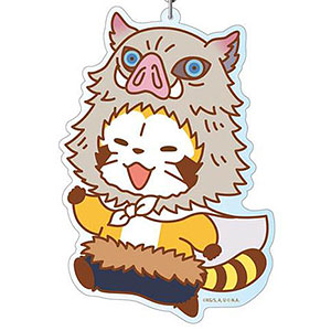 鬼滅の刃×あらいぐまラスカル デカキーホルダー 嘴平伊之助 ラスカルver.