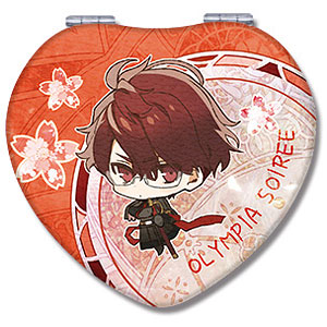 オランピアソワレ ハート型コンパクトミラー デザイン02(朱砂)