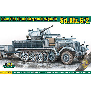 1/72 独・Sd.kfz 6/2 5tハーフトラック3.7cm対空自走砲・弾薬トレーラー付き プラモデル