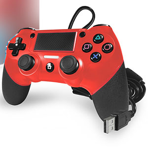 PS4 有線コントローラー 赤色 2m