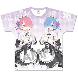 Re:ゼロから始める異世界生活 リゼロ Tシャツ メイド レム ラム Re：ゼロから始める異世界生活 フルグラフィックTシャツ レム