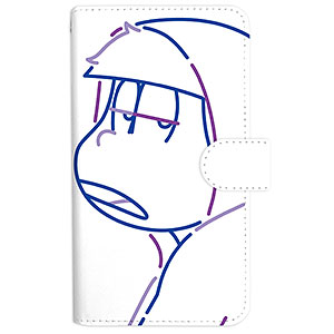 おそ松さん 一松 ラインアート 手帳型スマホケース(Mサイズ)