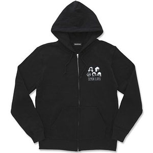 ゆるっと鬼滅の刃 モチーフ柄ジップパーカー L ブラック