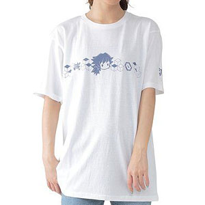 ゆるっと鬼滅の刃 モチーフ柄Tシャツ 義勇 S ホワイト