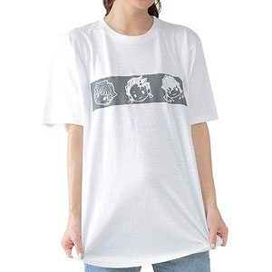 ゆるっと鬼滅の刃 モチーフ柄Tシャツ 集合(炭治郎・善逸・伊之助) L ホワイト