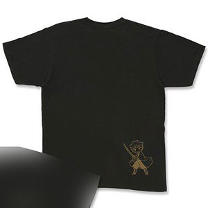 ゆるっと鬼滅の刃 モチーフ柄Tシャツ 善逸 M ブラック