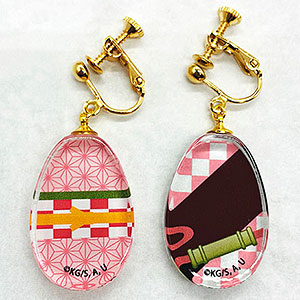 鬼滅の刃 ガラスイヤリング 竈門禰豆子