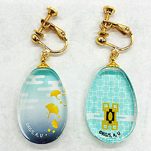 鬼滅の刃 ガラスイヤリング 時透無一郎