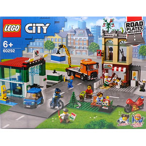 レゴ My City レゴシティのタウンセンター ロードプレート付 (60292)