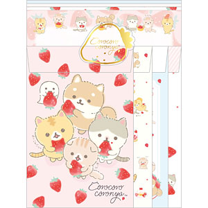 LH72401 ころころコロニャ コロニャといちごつみニャ レターセット