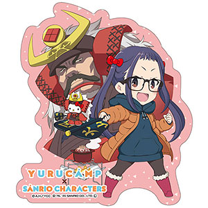 ゆるキャン△×サンリオキャラクターズ 耐水ステッカー 大垣千明×ハローキティ