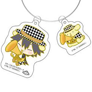 文豪ストレイドッグス×サンリオキャラクターズ ワイヤーキーホルダー 江戸川乱歩×ポムポムプリン オーケストラ