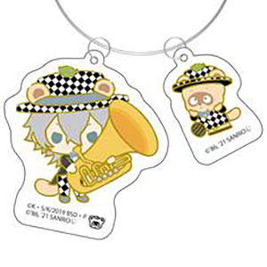 文豪ストレイドッグス×サンリオキャラクターズ ワイヤーキーホルダー 福沢諭吉×ぽこぽん日記 オーケストラ ver.