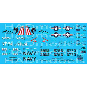 1/72 アメリカ海軍 F-4JファントムII VF-74 “ビーデビラーズ” USSニミッツ ’70s デカール