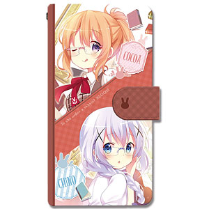 ご注文はうさぎですか？ BLOOM ブックスタイルスマホケース Lサイズ デザイン01(ココア＆チノ)