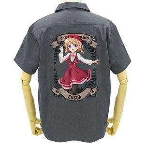 GEE！限定 ご注文はうさぎですか？ BLOOM ココア フルカラーワークシャツ/GRAY-XL