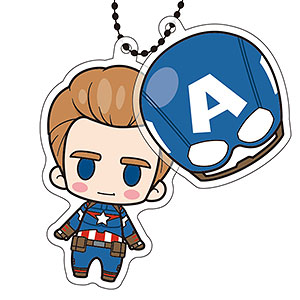 『マーベル』 クロスバディーズ ちらっとフェイスキーホルダー スティーブ・ロジャース(キャプテン・アメリカ)