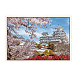 ジグソーパズル コンパクトピース 桜時の姫路城(兵庫) 1000ピース (13-08)