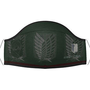 進撃の巨人 マスク -エンブレム リヴァイ 緑×えんじ-