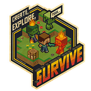 MINECRAFT マインクラフト トラベルステッカー (1)OVERWORLD A