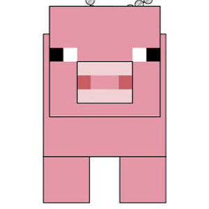 Minecraft PVCマスコットキーホルダー ブタ