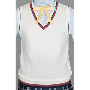ラブライブ！虹ヶ咲学園スクールアイドル同好会 虹ヶ咲学園女子制服 夏服ベスト(オフホワイト×赤)アニメVer. M