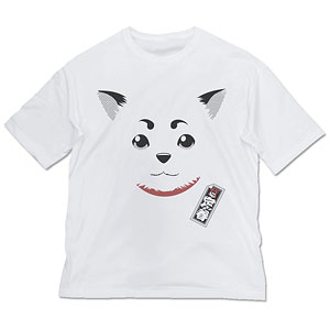銀魂 定春フェイス ビッグシルエットTシャツ/WHITE-XL