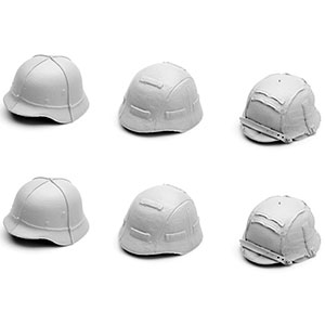 1/16 WWII ドイツシュタールヘルム(鉄兜)セットA カバー付(6個入)