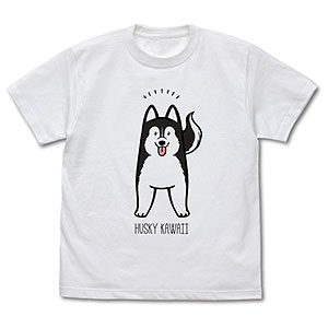ハマジ ハスキー KAWAII Tシャツ (ブラック)/WHITE-XL