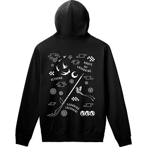 半妖の夜叉姫 せつな モチーフ柄 バックプリントパーカー メンズ S