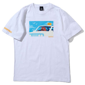 オッドタクシー イラストTシャツ＆ステッカーセット 小戸川 ホワイト M