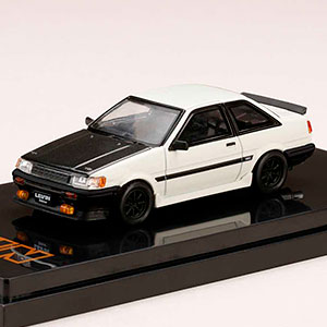 1/64 トヨタ カローラ レビン 2ドア AE86 カーボンボンネット シルバー / ブラック[ホビージャパン]《在庫切れ》