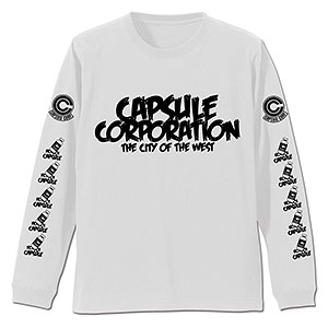 ドラゴンボール カプセルコーポレーション 袖リブロングスリーブTシャツ/WHITE-M