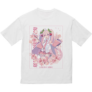 桜ミク 描き下ろしイラスト 桜ミク Art by kuro BIGシルエットTシャツ ユニセックス S