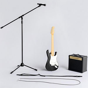 1/6 エレキギター セットB (WHITE)[ZY-TOYS]《在庫切れ》