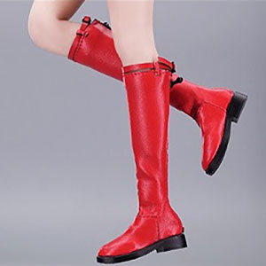 1/6 女性用ジッパーブーツB(RED) (ドール用)