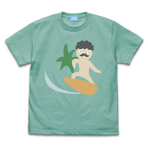 私に天使が舞い降りた！プレシャス・フレンズ サーフィンひげろー Tシャツ/MINT GREEN-L