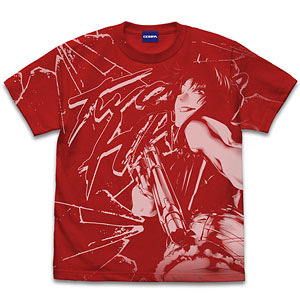 ブラック・ラグーン レヴィ オールプリントTシャツ/RED-M