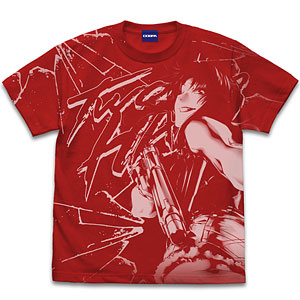 ブラック・ラグーン レヴィ オールプリントTシャツ/RED-L